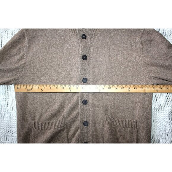 OSCAR DE LA RENTA 100 Cotton men brown sweater Size XL Long Sleeve Button front - Picture 4 of 11
